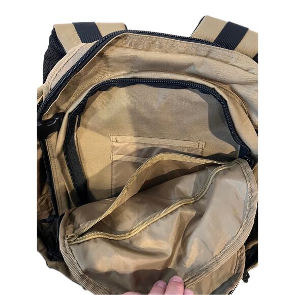 Highland Outdoor Tactical Tan Black Canvas Backpack XL - Picture 4 of 5